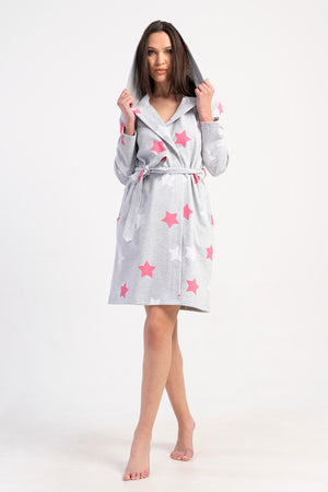 Woman Two Yarn Polka Dressing Gown