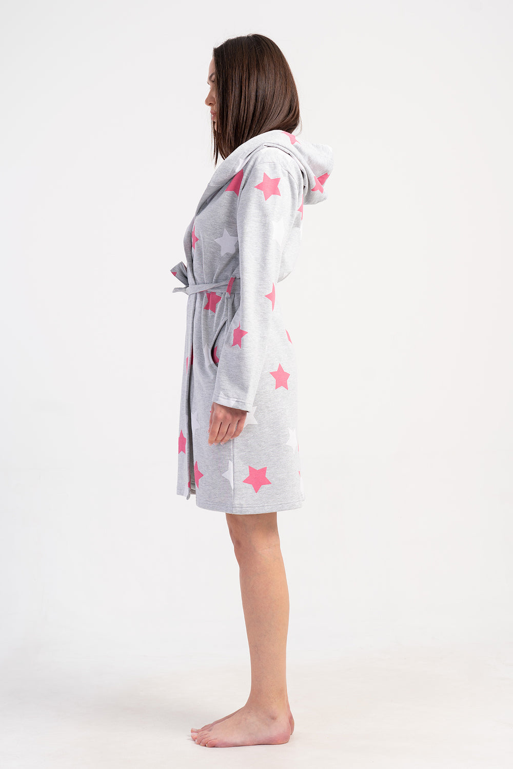 Woman Two Yarn Polka Dressing Gown