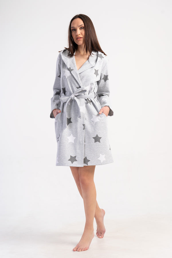 Woman Two Yarn Polka Dressing Gown