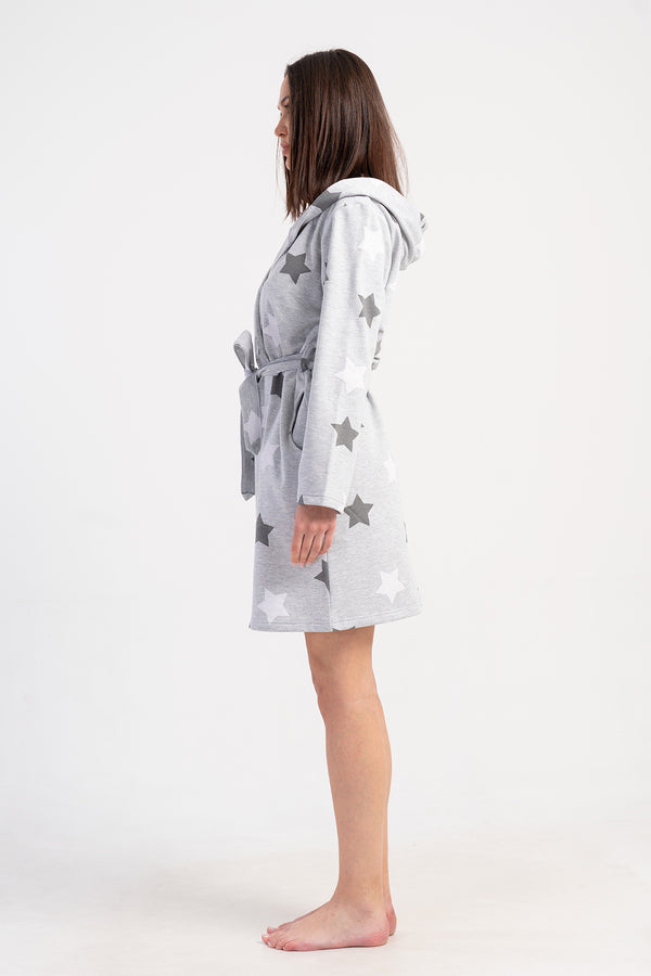 Woman Two Yarn Polka Dressing Gown