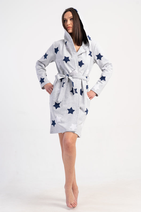 Woman Two Yarn Polka Dressing Gown
