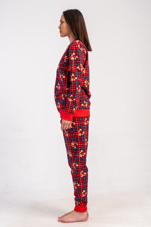 Woman Two Yarn Runy Red Pyjama Set