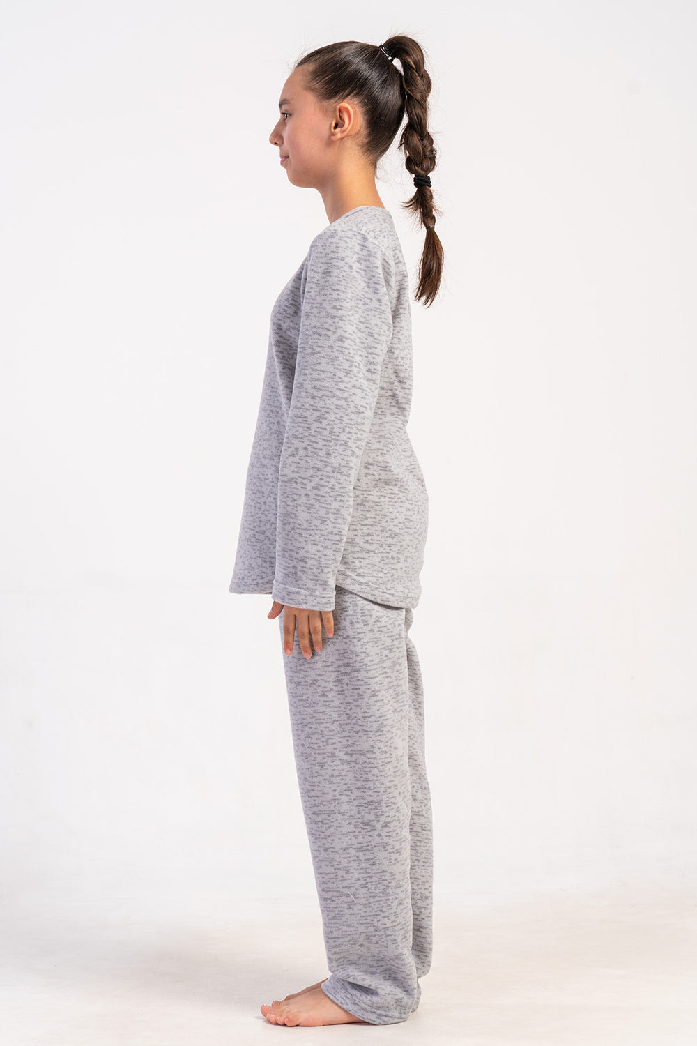 Kids' Girl Fleece Melange Pyjama Set