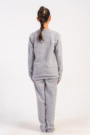 Kids' Girl Fleece Melange Pyjama Set