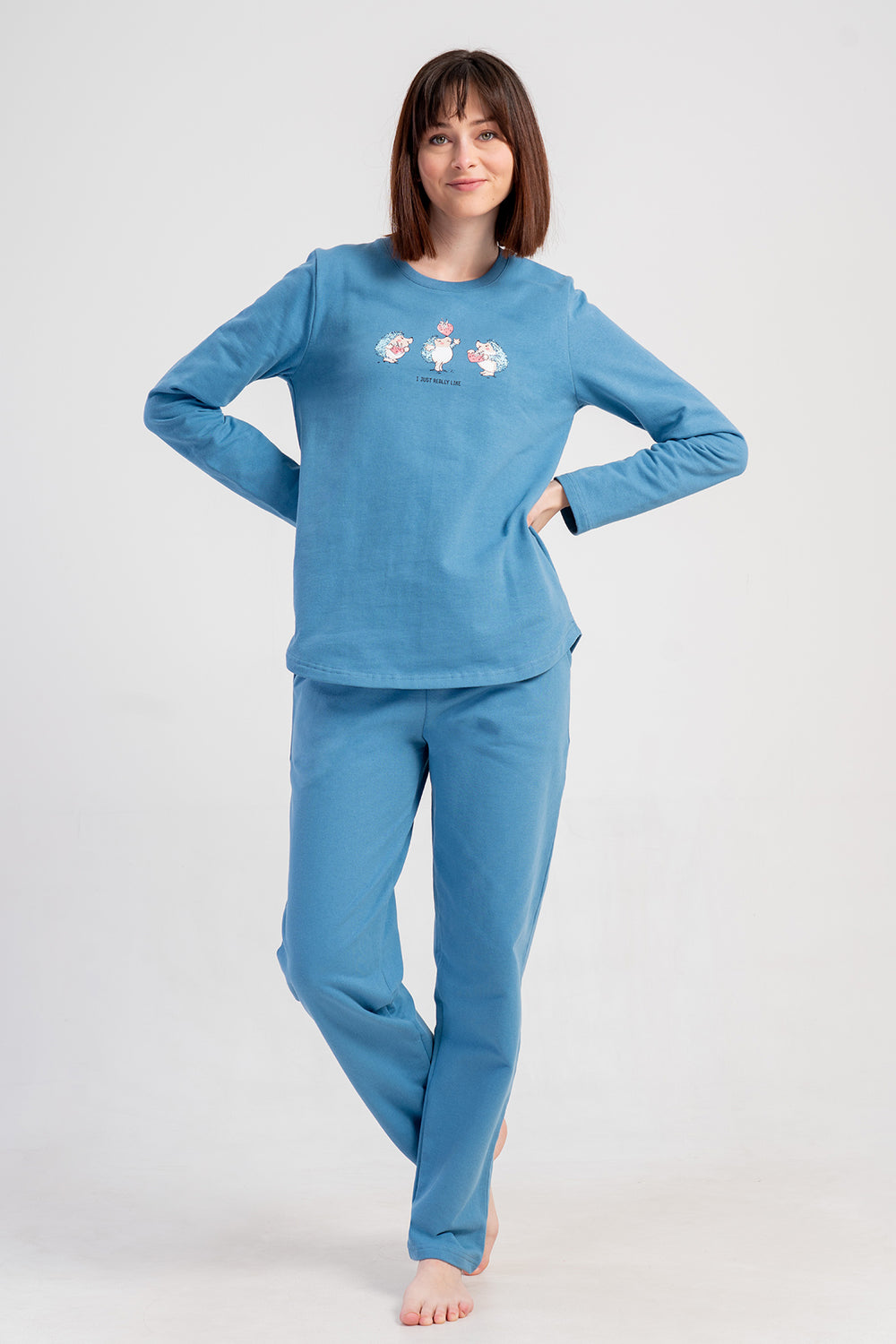 KADIN PIJAMA TAKIM 2IPLIK 502014 - VienettaAÇIK LACIVERTS
