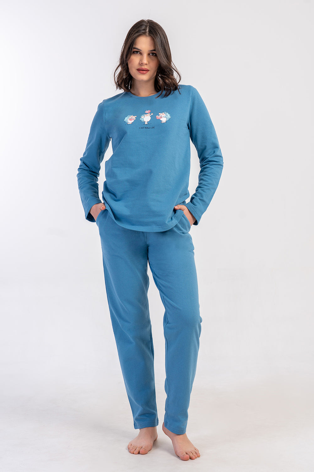 KADIN XXL PIJAMA TAKIM 2IPLIK 502015 - VienettaAÇIK LACIVERT2XL
