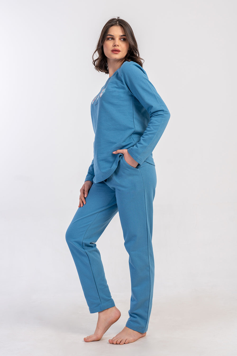 KADIN XXL PIJAMA TAKIM 2IPLIK 502015 - Vienetta1.GrupAÇIK LACIVERT
