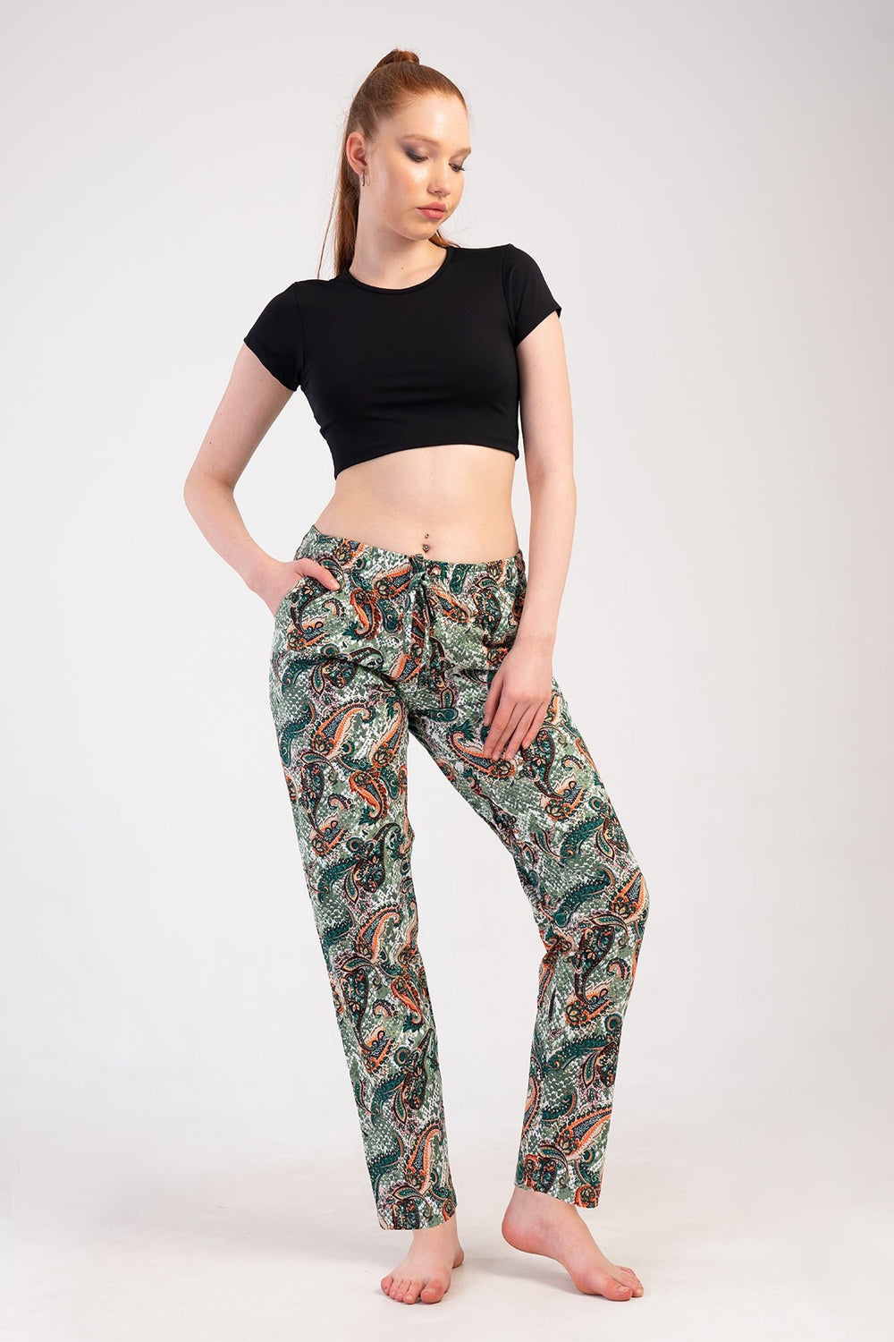 KADIN XXL TEK ALT PIJAMA SUPREM 502045 - Vienetta1.GrupYESIL