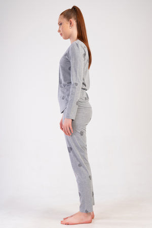 KADIN P.SUPREM O YAKA UZUN KOL ETEGI OVAL PIJAMA TAKIM