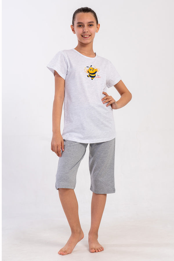 KIZ COCUK KAPRI TAKIM SUPREM 502151 - Vienetta1.GrupGRAY MELANGE