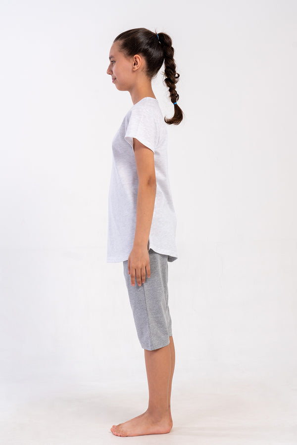 KIZ COCUK KAPRI TAKIM SUPREM 502151 - VienettaGRAY MELANGE7 - 8