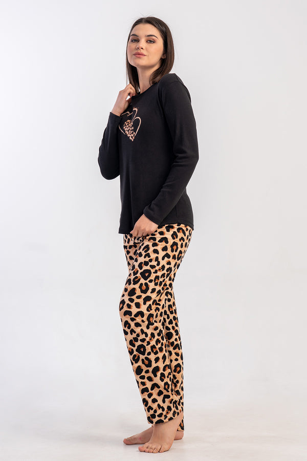 KADIN PIJAMA TAKIM INTERLOK 502161 - Vienetta1.GrupBEJ