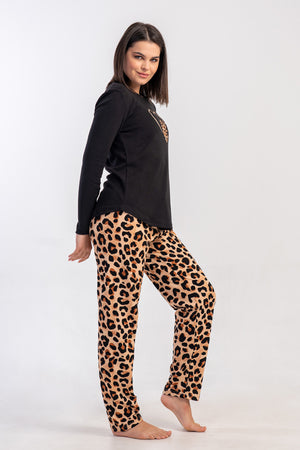 KADIN PIJAMA TAKIM INTERLOK 502161 - Vienetta1.GrupBEJ