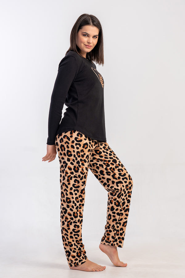 KADIN PIJAMA TAKIM INTERLOK 502161 - Vienetta1.GrupBEJ