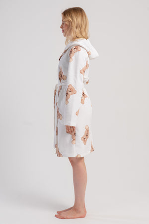 Woman Two Yarn Eko Hoodie Detail Dressing Gown