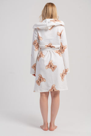 Woman Two Yarn Eko Hoodie Detail Dressing Gown