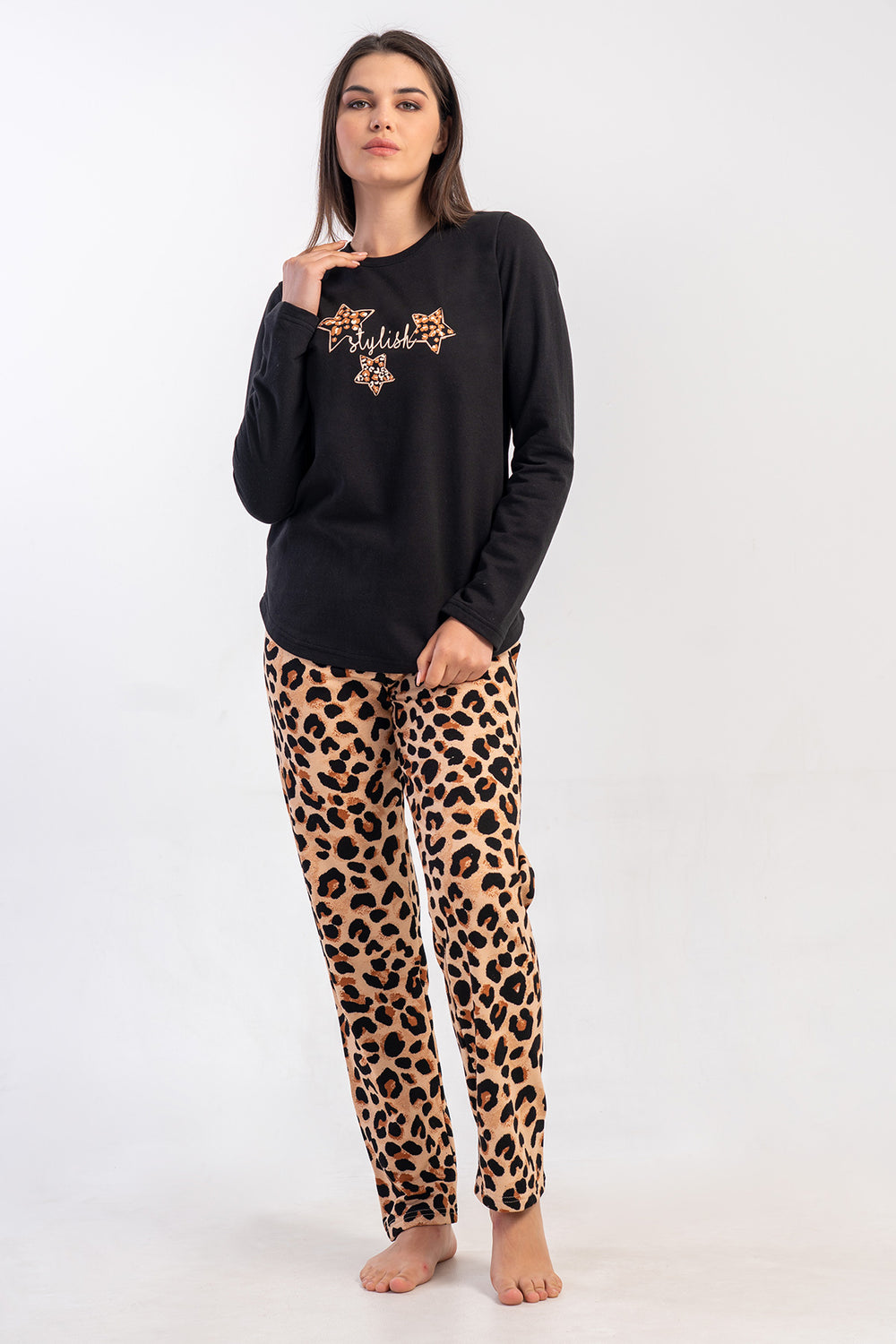 KADIN PIJAMA TAKIM 2IPLIK 502171 - Vienetta1.GrupSIYAH