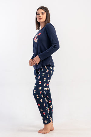 Woman Interlock Ruda O Neck Pyjama Set