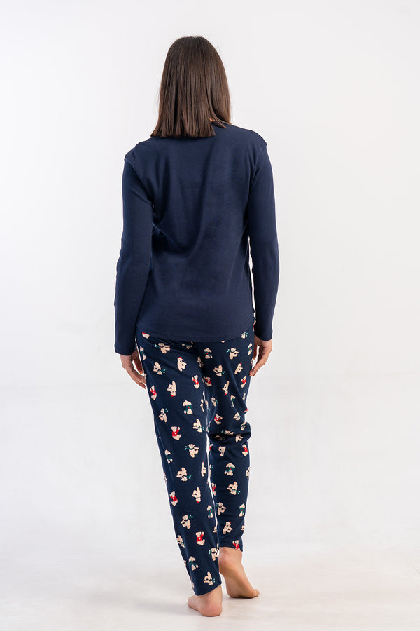 KADIN PIJAMA TAKIM INTERLOK 503059 - VienettaY.LACIVERTXL