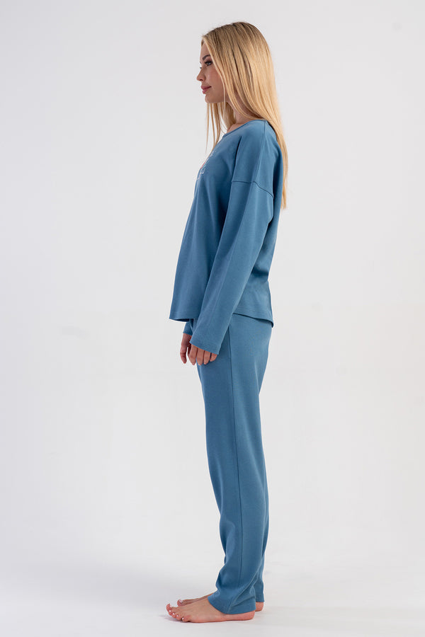 KADIN PIJAMA TAKIM INTERLOK 503062 - Vienetta1.GrupMAVI