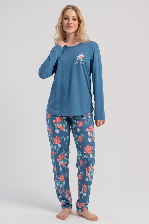 Woman Supreme Big Size Nila O Neck Pyjama Set - Vienetta1.Grup4235ORANJ