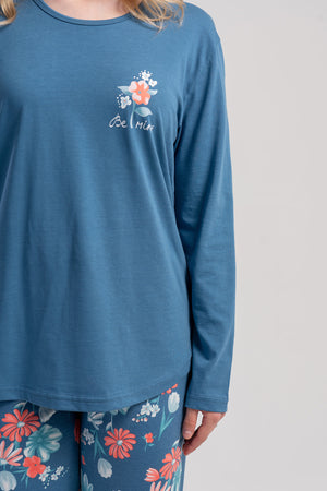 Woman Supreme Big Size Nila O Neck Pyjama Set - Vienetta1.Grup4235ORANJ