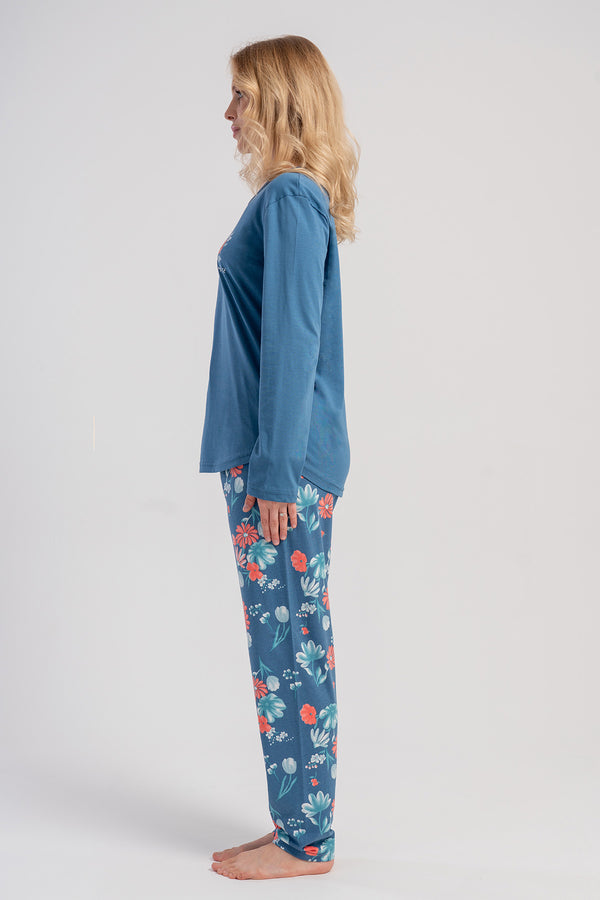 Woman Supreme Big Size Nila O Neck Pyjama Set - Vienetta1.Grup4235ORANJ