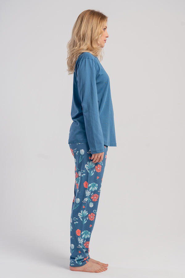 Woman Supreme Big Size Nila O Neck Pyjama Set - Vienetta1.Grup4235ORANJ