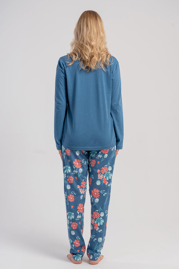 Woman Supreme Big Size Nila O Neck Pyjama Set - Vienetta1.Grup4235ORANJ