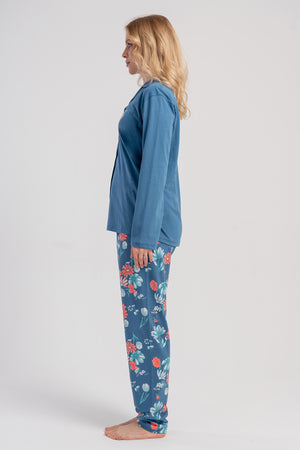 Woman Supreme Big Size Nika Shirt Collar Pyjama Set - Vienetta1.Grup4235ORANJ