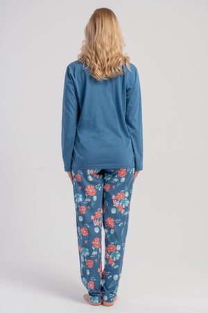 Woman Supreme Big Size Nika Shirt Collar Pyjama Set - Vienetta1.Grup4235ORANJ