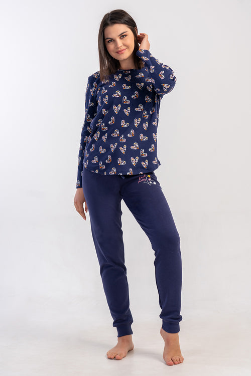 KADIN PIJAMA TAKIM INTERLOK 503065 - VienettaY.LACIVERTXL