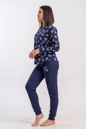 KADIN PIJAMA TAKIM INTERLOK 503065 - VienettaY.LACIVERTXL