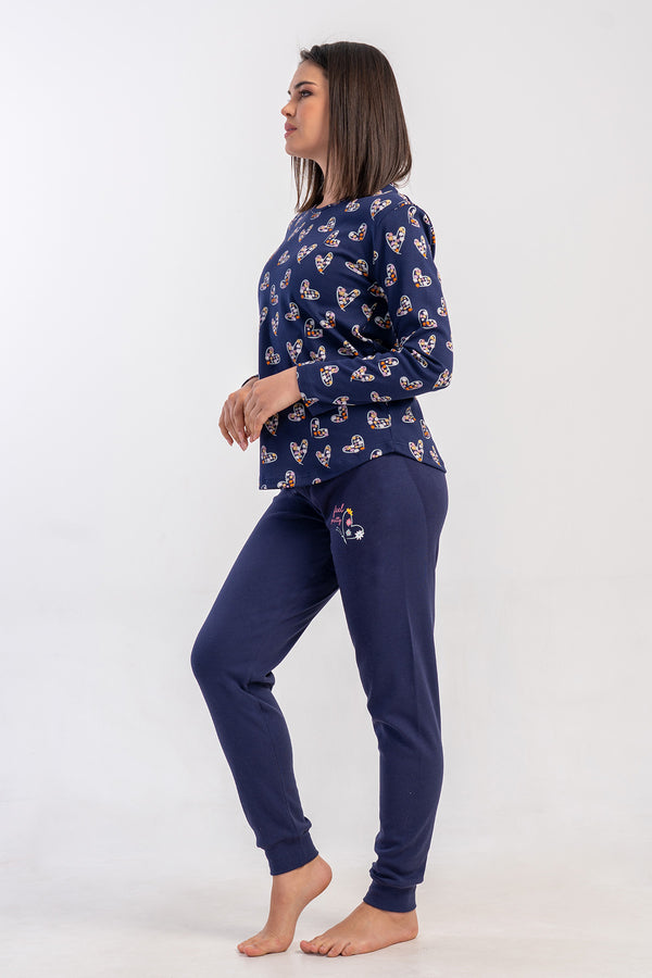 KADIN PIJAMA TAKIM INTERLOK 503065 - VienettaY.LACIVERTXL