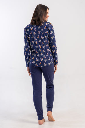 KADIN PIJAMA TAKIM INTERLOK 503065 - VienettaY.LACIVERTXL