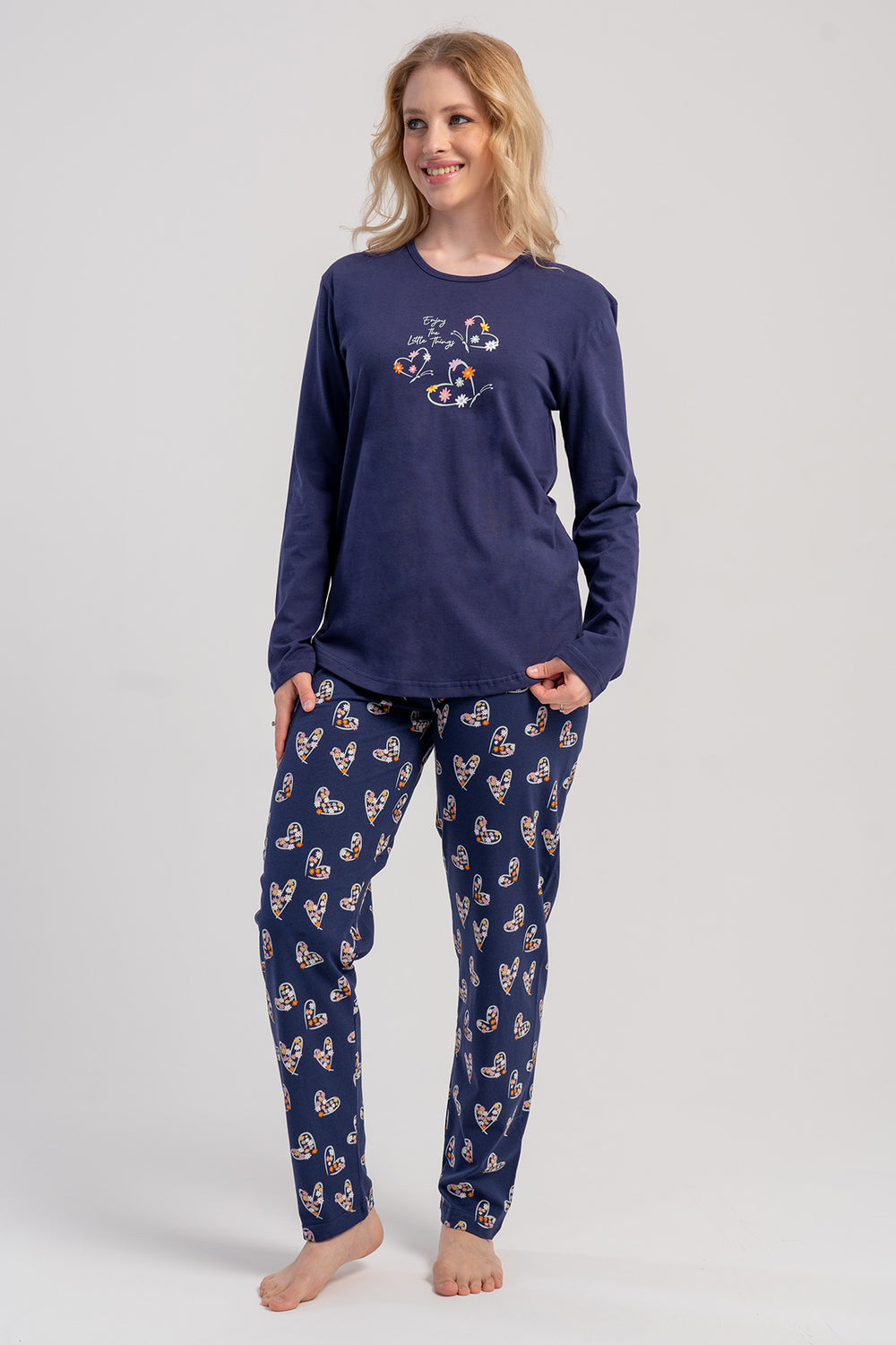 KADIN PIJAMA TAKIM SUPREM 503066 - Vienetta1.GrupY.LACIVERT