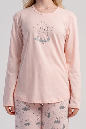 Woman Supreme Vixo Long Sleeve Pyjama Set - Vienetta1.GrupEG2 MELANJ