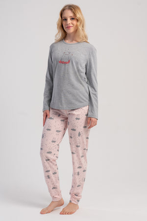 Woman Supreme Vixo Long Sleeve Pyjama Set - Vienetta1.GrupEG2 MELANJ