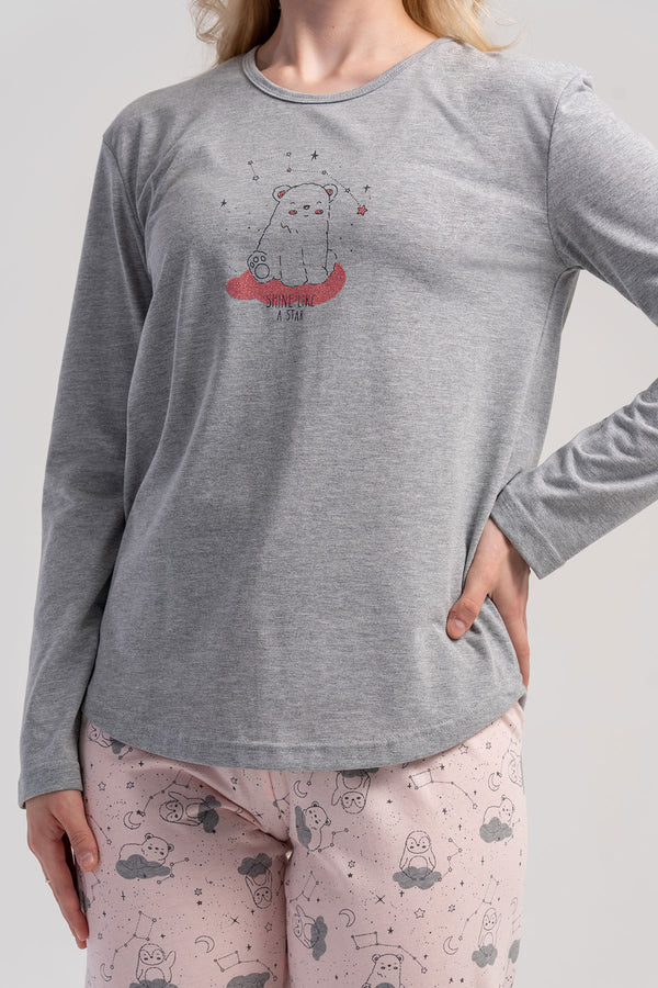 KADIN PIJAMA TAKIM SUPREM 503071 - Vienetta1.GrupBABY PINK