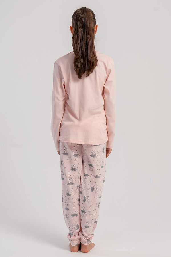 KIZ COCUK PIJAMA TAKIM SUPREM 503072 - Vienetta1.GrupBABY PINK