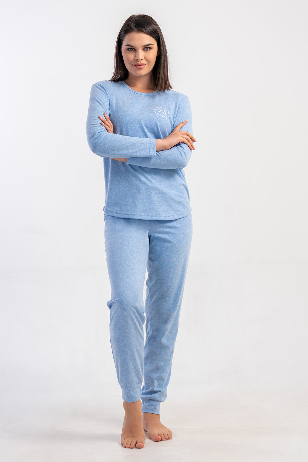 Woman Supreme Nexo Long Sleeve Pyjama Set - Vienetta1.GrupMAVI MELANJ