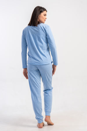 Woman Supreme Nexo Long Sleeve Pyjama Set - Vienetta1.GrupMAVI MELANJ