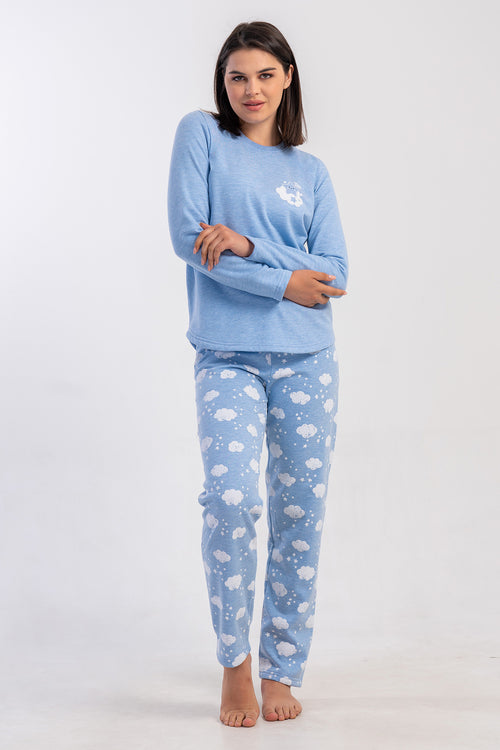 KADIN PIJAMA TAKIM 2IPLIK 503088 - Vienetta1.GrupMAVI