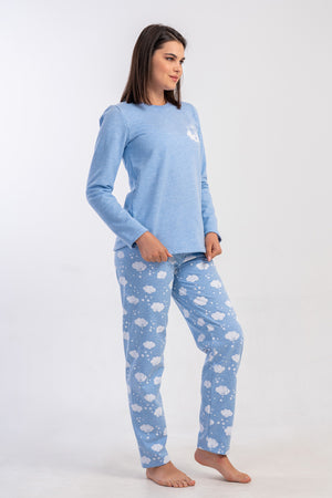 KADIN PIJAMA TAKIM 2IPLIK 503088 - Vienetta1.GrupMAVI