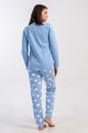 KADIN PIJAMA TAKIM 2IPLIK 503088 - Vienetta1.GrupMAVI