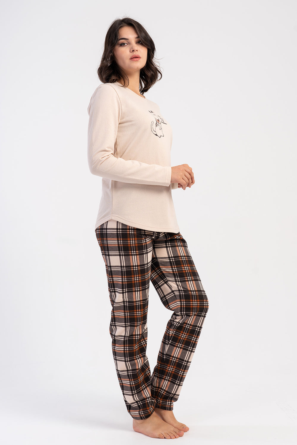 KADIN PIJAMA TAKIM 2IPLIK 503090 - Vienetta1.GrupKREM