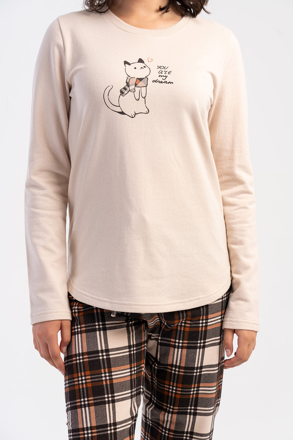 KADIN PIJAMA TAKIM 2IPLIK 503090 - Vienetta1.GrupKREM