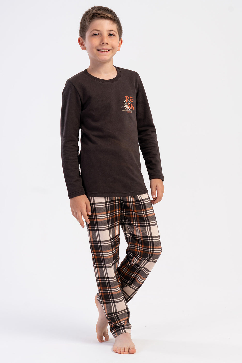 ERKEK COCUK PIJAMA TAKIM 2IPLIK 503092 - Vienetta1.GrupKAHVE