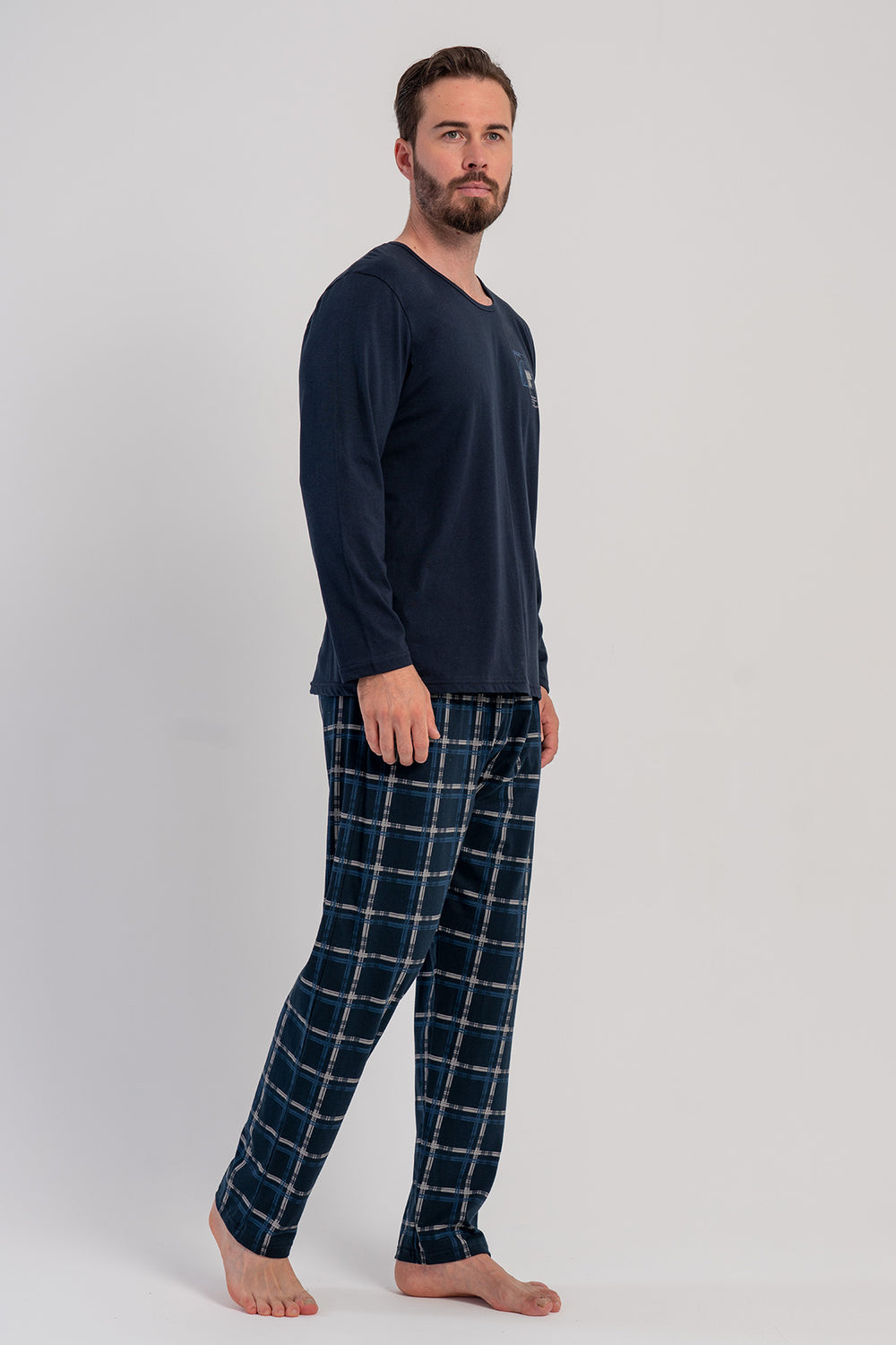 ERKEK XXL PIJAMA TAKIM SUPREM 503095 - Vienetta1.GrupY.LACIVERT