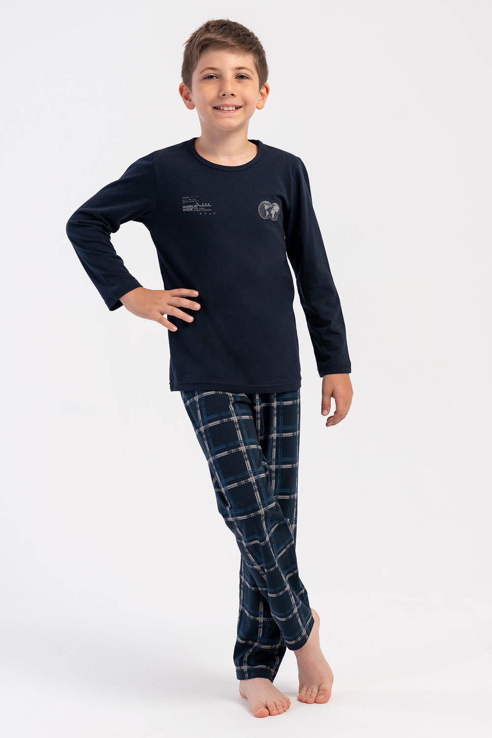 ERKEK COCUK PIJAMA TAKIM SUPREM 503098 - Vienetta1.GrupY.LACIVERT